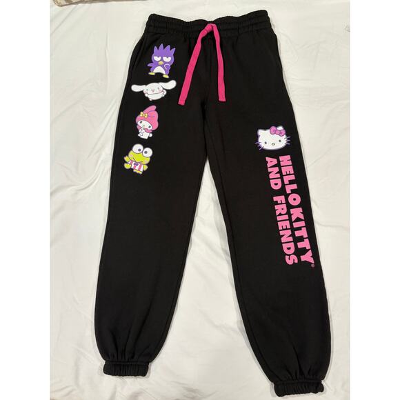 NWOT Sanrio Hello Kitty Black Sweatpants Size M 7-9 Juniors - Picture 1 of 5